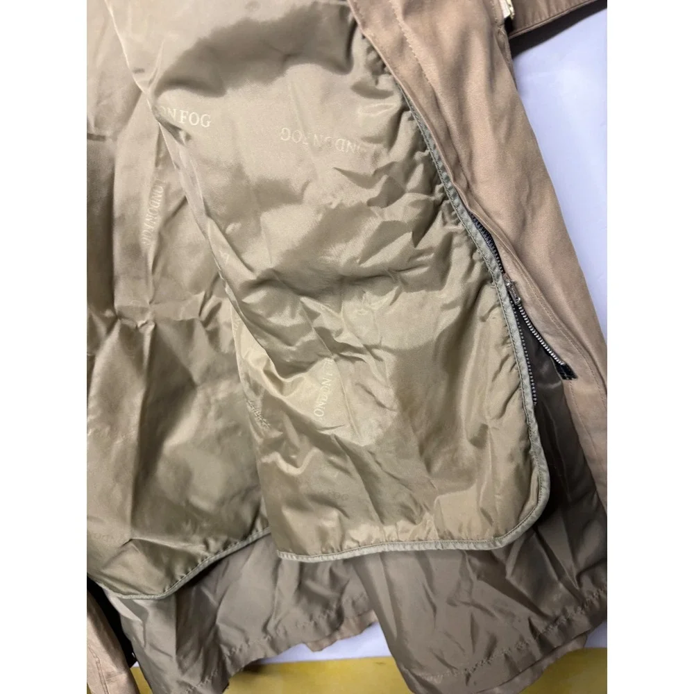 London Fog Mens‎ 42 Long Tan Khaki Trench Coat Belted Removable Liner Overcoat